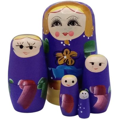Ahşap Matruşka Bebek Beşli Set