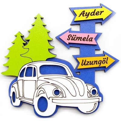 Vavsan Vosvos Arabalı Yön Buzdolabı Magnet