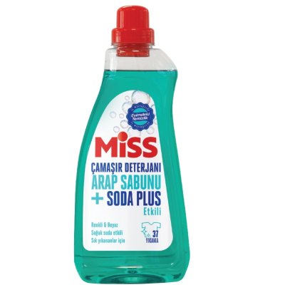 Miss Arap Sabunu ve Soda Plus Etkili Sıvı Çamaşır Deterjanı Renkli & Beyaz 1500 ml