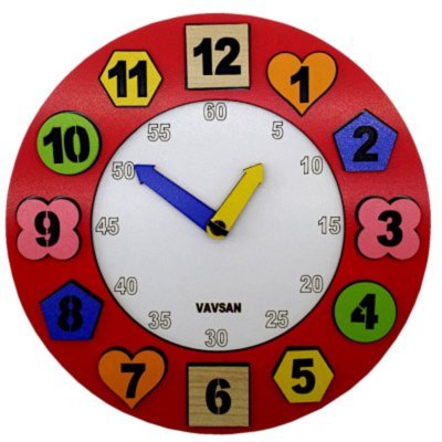 Vavsan Geometrik Şekil Eğitici Saat Oyuncak Puzzle