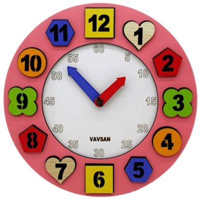 Vavsan Geometrik Şekil Eğitici Saat Oyuncak Puzzle