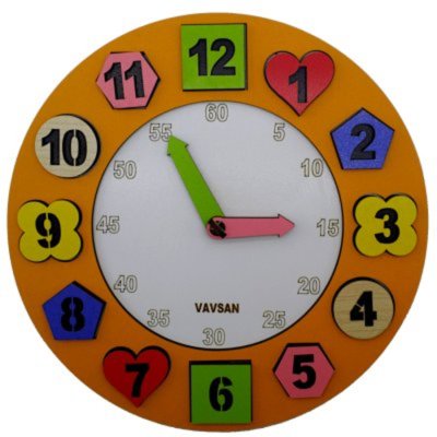 Vavsan Geometrik Şekil Eğitici Saat Oyuncak Puzzle