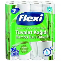 Flexi Bambu Özü Katkılı 3 Katlı 40lı Tuvalet Kağıdı
