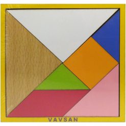 Vavsan Tangram 12x12cm Puzzle Yapboz Bultak Zeka Oyunları Eğitici Renkli Montessori Ahşap Oyuncak