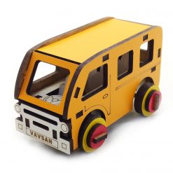 Vavsan Mini Minibüs Ahşap Oyuncak Araba