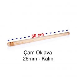Ahşap Çam Oklava 50cm 26mm Kalın