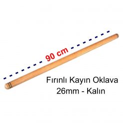 Ahşap Fırınlı Kayın Oklava 90cm 26mm Kalın
