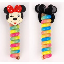 Renkli Mini Mouse Figürlü Kız Çocuk Makarna Spiral Toka 12Lİ